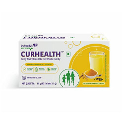 CURHEALTH Immunity Booster Nutritious Mix Powder, Blended with Curcumin Extract & Peperine,in Tasty Kesar Badam Flavour- (30 Sachets)