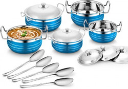 Classic Essential 5pcs coloured handi Induction Bottom Cookware Set(Stainless Steel, 5 - Piece)