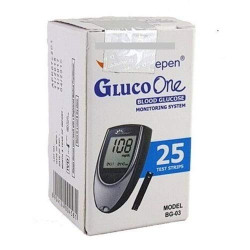 Dr. Morepen BG-03 Blood Glucose Test Strips, Pack of 25(No Glucometer)