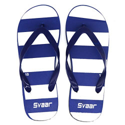 SVAAR Striped Blue Flip Flops/Slippers for Men