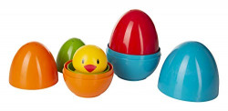Giggles - Nesting Eggs , Multicolour Nesting toy with a Chik, Helps to Match,Nest and Discover, 12 months & above, Infant and Preschool Toys