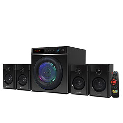 Zebronics Zeb-Cube 5 Home Theater Speaker with Subwoofer, 100W, 4.1 Channel, Wireless BTv5.1 Connectivity, USB Pen Drive Slot, 3.5mm AUX Jack, FM Radio, Remote Control, LED Lights, Wall Mountable