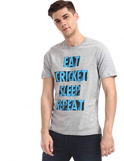 Colt Men's Printed Regular fit T-Shirt (280590307_Grey-Mel_S_HS Small)