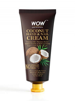 WOW Skin Science Coconut Hand & Nail Cream - Moisturizing & Replenishing - Lightweight & Non-Greasy - Quick Absorb - For All Skin Types - No Parabens, Silicones, Mineral Oil & Color, 50 ml