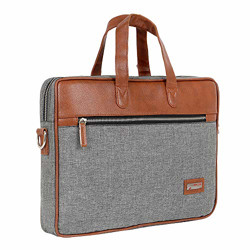 Zipline Office Laptop Executive Formal 15.6 Laptop Briefcase Messenger Bag for Men & Women with Multiple compartments (Tan)