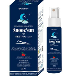 WALPAR Snoozem Melatonin 3mg Sleep Spray with Vitamin B6 Supplement  Non Habit Sleeping Aid Drops Cranberry Flavour - 30mL