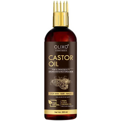 100% Pure Cold Pressed Castor Oil With Comb Applicator, 200 ml