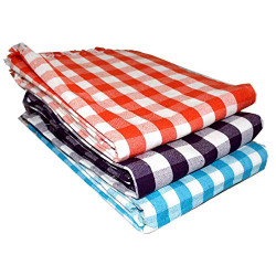 SHARABANI Hand Loom Cotton Bath Checks Towels 65 inches /31 inches, 2.7 feet / 5.5 feet, 80 CMS / 165 CMS ,Set of 3, Multicolor