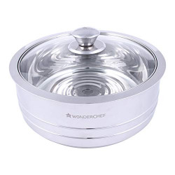 Wonderchef Austin Grand Stainless Steel Serving Casserole with Lid, 2.7 Litres/24cm, Silver