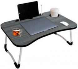 Maruti Fashion Wood Portable Laptop Table(Finish Color - Black, Pre Assembled)
