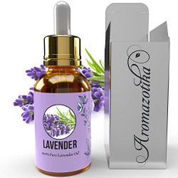 Aromazotika Lavender Essential Oil - 100% Pure, All Natural & Undiluted- Therapeutic Grade (Lavender, 15ml) Ideal for Skin & Hair () Lavender Essential Oil for Hair Growth, Face, Sleep and Skin