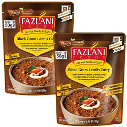 FAZLANI FOODS Ready to Eat Dal Makhani (Black Gram Lentils Curry) Pack of 2, 300g | Tasty and Authentic Instant Food Meals | Suitable for Home, Travelling and Non-Cooking Days | ISO & USDA Approved
