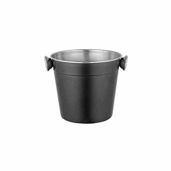 Shri & Sam High Grade Stainless Steel Ice Bucket Black, 11 cm