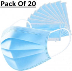 Sun LifeCare Pack of 20 surgical mask Surgical Mask With Melt Blown Fabric Layer(Free Size, Pack of 20, 3 Ply)