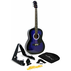 Martin Smith W-101-Bl-PK Acoustic Guitar Super Kit with Stand (Blue)