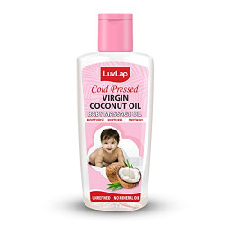 LuvLap Baby Hair & Skin Oil, 100% Natural Cold Pressed Virgin Coconut Oil, Baby Massage Oil, Prevents Diaper Rash, 200ml