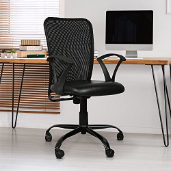 TIMBER CHEESE Ergonomic Iron Mesh Chair (Large, Black)