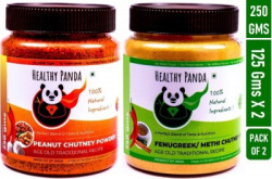 HEALTHY PANDA Peanut/ Groundnut/ Shenga Chutney and Fenugreek/ Methi Chutney - 125 Grams Pack each Chutney Powder(250 g)
