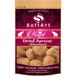 Soft Art Royal Organic Dried Apricot (Khumani) (Grade - Big Size) Vacuum Pack Apricots (100 grams) Apricots(100 g)