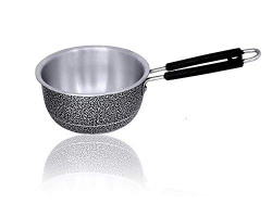 Kitchen Mate Black Aluminium Saucepan,Tea pan (1 Litre)