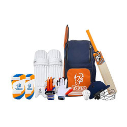 Tauro by Zing Kashmir Willow Cricket Full Kit for Boys, Multicolour