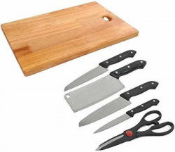 ENRIC Wooden vegetable Chopping Board with Knife Set Kitchen Tool Set cutting board wooden vegetable chopping board and knife set kitchen tool set Kitchen Tool Set Wooden Cutting Board(Pack of 1)