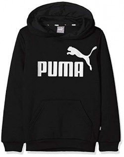 Puma Boy's ESS Logo Hoody FL B Cotton Sweatshirt - Black, 7 -8 Years