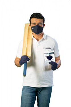 SOURAV GANGULY Livinguard Face Mask - STREET, LIMITED EDITION | Anti-Microbial | Washable & Reusable - Bombay Blue (Medium)