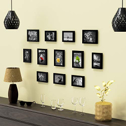 Random New Synthetic Collage Set of 12 Black Photo Frames (4 x 6 Inch - 7 & 5 X 7 inch - 5)