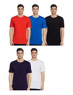 Joshua Tree Men's Plain Regular fit T-Shirt (Pack of 5) (WNBBRBR-13_Multicolour M)