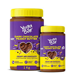 Yogabar Dark Chocolate Peanut Butter| Creamy & Chocolatey | Slow Roasted | Non-GMO Premium Peanuts | 1kg and 400gm Combo
