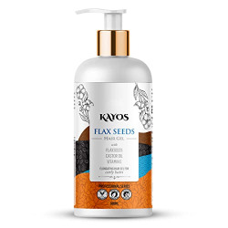 Kayos - Pure Flaxseed Hair Gel (300ml) | Curly Hair Gel For Dry & Frizzy Hair | Paraben-Free | Conditions, Moisturizes & Defines Curls | Vitamin E & Castor Oil | Handmade Flaxseed Gel With Essential Oils