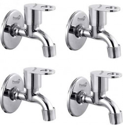 Prestige Max Bib Cock-Pack of 4 SS Chrome Finish Bib Cock Pillar Cock Bib Cock for Bathroom Kitchen Wasbasin tap Faucets Bib Tap Faucet (Wall Mount Installation Type)