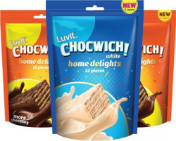 LuvIt Chocwich & Chocwich White Home Delights Wafer Chocolates | Crunchy & Delicious | Homepack | Gift Combo Bars(3 x 187 g)
