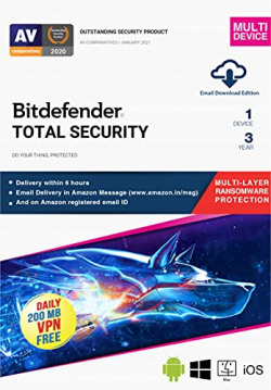 BitDefender Total Security Latest Version (Windows / Mac / Android / iOS) - 1 Device, 3 Years (Email Delivery in 2 hours - No CD)
