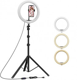 SHYLOC 12" LED Selfie Ring Light with Tripod Stand and Phone Holder for Live Stream, Makeup, Camera Beauty LightRing Tripod for YouTube Video, Photography Compatible for iPhone Android