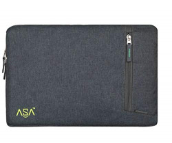 ASA Global Solution Fabric Inner Protection and Water Resistance 15.6 inches Grey Laptop Sleeve with Main Utility Pocket