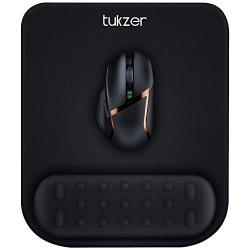 Tukzer Gel Mouse Pad Wrist Rest Memory-Foam Ergonomic Mousepad| Cushion Wrist Support & Pain Relief| Suitable for Gaming, Computer, Laptop, Home & Office Non-Slip Rubber Base (Black)