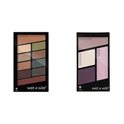Wet 'n Wild Color ComFort Zone Icon 10 Pan Palette, Multi-Color, 8.5g and Wet n Wild Color Icon Eyeshadow Quads, Petalette, 4.5g
