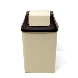 Signoraware Plastic Table Top Desk Garbage Dustbin, Trash Bin for Office Home Work Place, 1.6ltr, Beige Brown, Standard