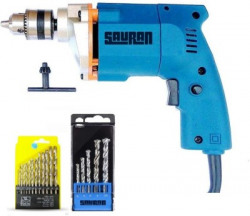 Sauran Bluetec alpha Drill machine with 6 months warranty 10mm Drill With 18pcs Drill Bit Set For Wood,Steel,Walls,Tiles Etc Pistol Grip Drill(10 mm Chuck Size)