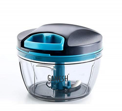 GANESH Wonder Kitchen Dori Handy Vegetable and Fruit Manual Onion Dry Fruit Salad Maker Vegetable Quick String Chopper Machine, Cutter  3 Stainless Steel Blades (470 ml, Grey)
