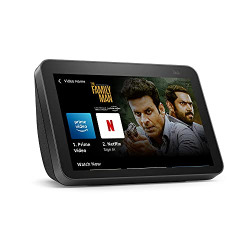 Amazon Echo Show 8 (2nd Gen) - Smart speaker with 8  HD screen, stereo sound & hands-free entertainment with Alexa (Black)