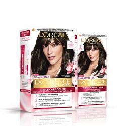 L'Oreal Paris Excellence Creme Hair Color, 3 Darkest Brown (Pack Of 2) 172g With 50g