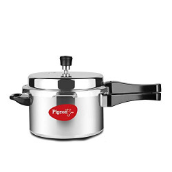 Pigeon by Stovekraft 12653 Induction Base Outer Lid Aluminium Pressure Cooker, 5L, Silver