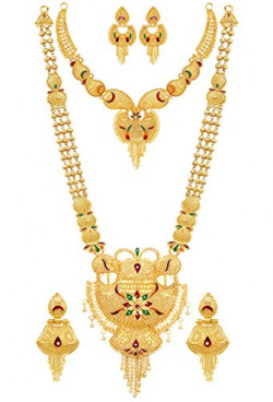 Mansiyaorange Combo Of Two Long Haram And Choker Multi Color Jewellery Necklace/Juelry/jwelry Set Jewellery For Women