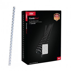 GBC Plastic Binding Combs 21R 16.0mm with 145 Sheet Capacity, White (Box of 100)
