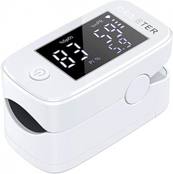 IZI Fingerprint Pulse Oximeter 1.5" LED Display, Accurate Fast Spo2 Blood Oxygen Heart Rate Monitor| Largest display of fingertip oximeter (CE, ISO, FDA approved) - Battery Not Included.