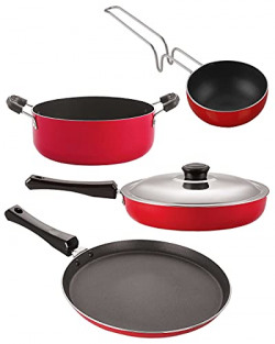 NIRLON Non Stick Kitchenware Cooking Utensil Set - Red, 4 Pieces (FT12_FP13_VG_CS24)