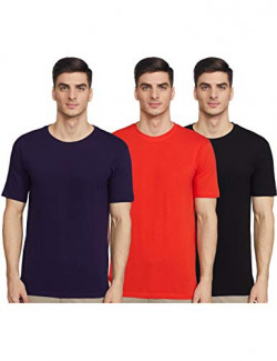 Joshua Tree Men's Plain Regular fit T-Shirt (Pack of 3) (BNBR-09_Multicolour S)